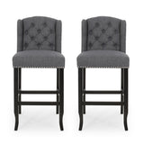 Vienna - Contemporary Fabric Tufted Wingback Counter Stools (Set of 2)