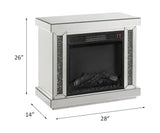 Noralie - Fireplace - Mirrored & Faux Diamonds