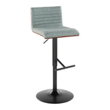 Mason - Adjustable Barstool With Swivel - Black Metal (Set of 2)