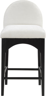 Waldorf - Chenille Stool With Black Legs
