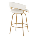 Jie - Fixed-Height Counter Stool With Swivel - Gold Metal (Set of 2)