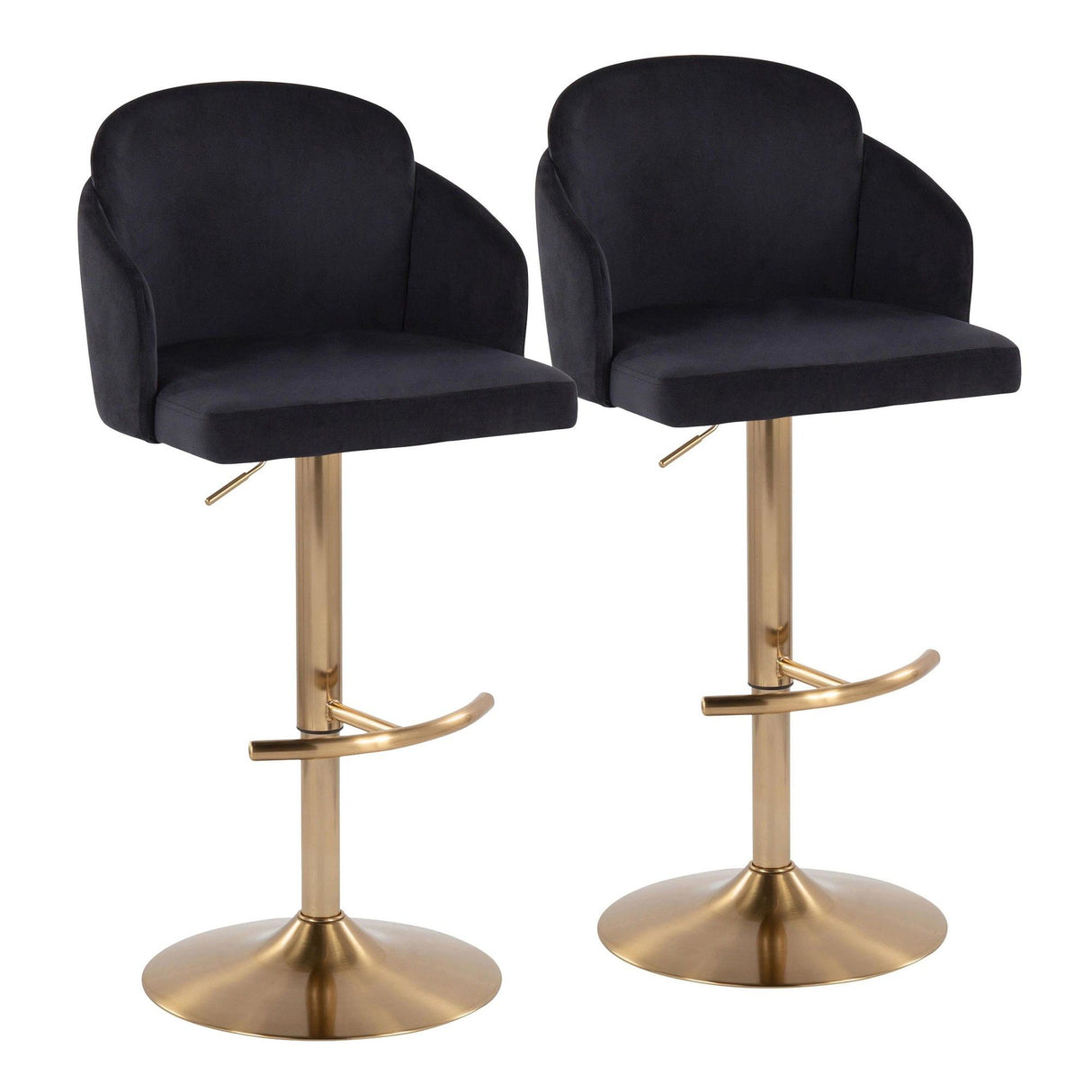 Dahlia - Adjustable Barstool (Set of 2) - Gold Metal Base