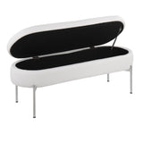 Chloe - Storage Bench - Chrome Metal
