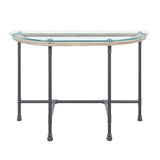 Brantley - Sofa Table - Clear Glass & Sandy Gray