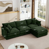 Modular L Shaped Sectional Sofa, 3 Seater Comfy Cloud Couch With Movable Ottoman
