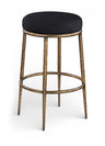 Ferro - Performance Fabric Upholstered Backless Bar Stool - Antique Brass