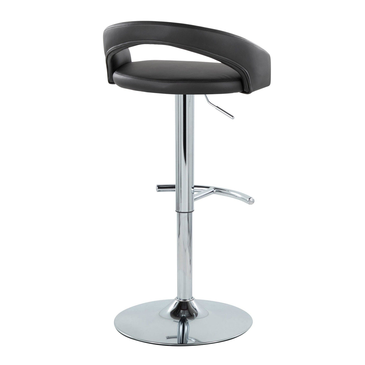 Grotto - Upholstered Adjustable Barstool - Chrome Metal Base