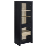 Denison - 67" 2-Door Media Tower Storage Cabinet - Black