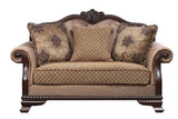 Chateau De Ville - Loveseat With 3 Pillows Same Lv01589) - Fabric & Espresso
