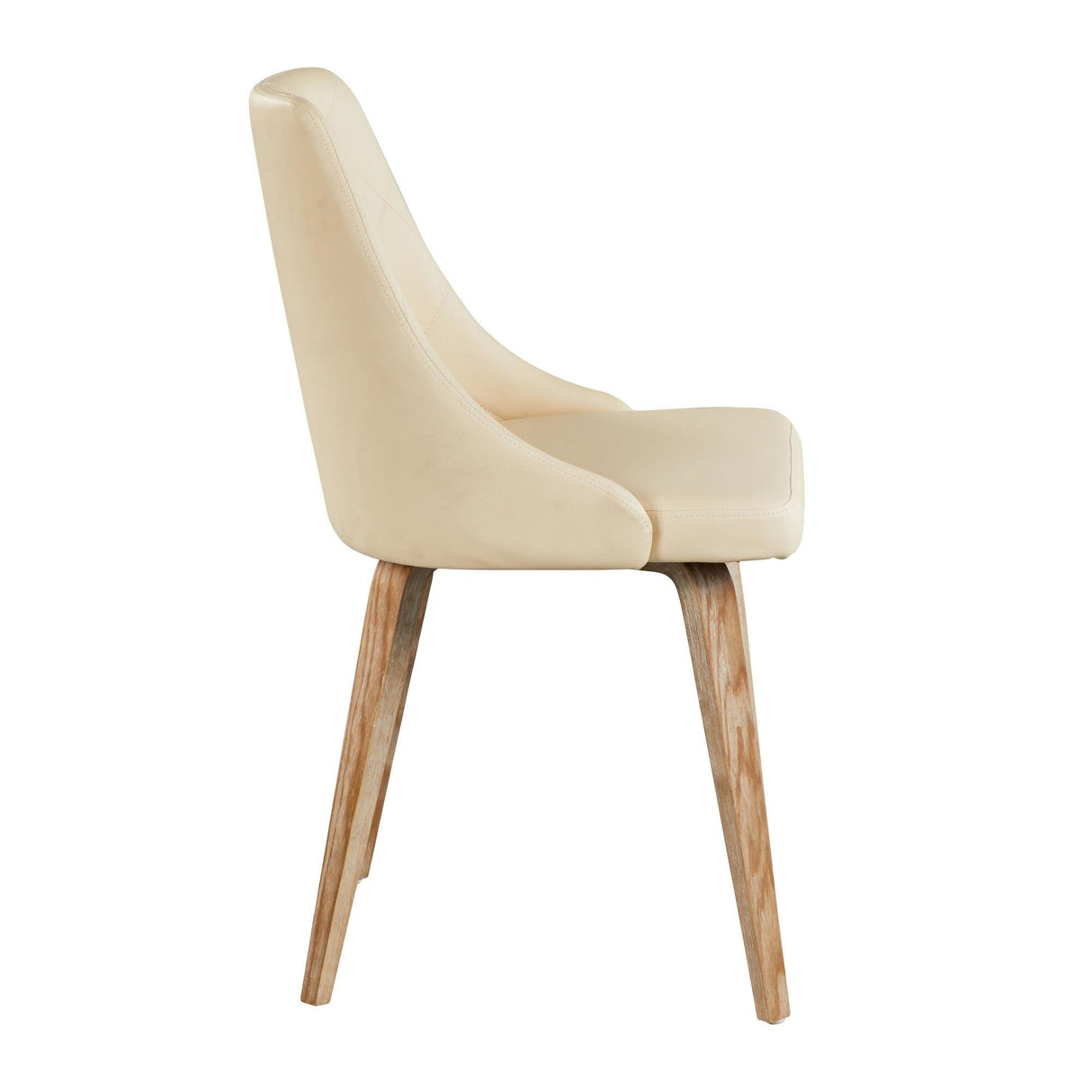Giovanni - Chair (Set of 2) - Whitewashed Wood, Cream Faux Leather
