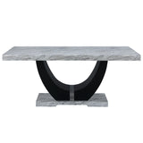 Caralin - Dining Table - Engineered Stone & Black