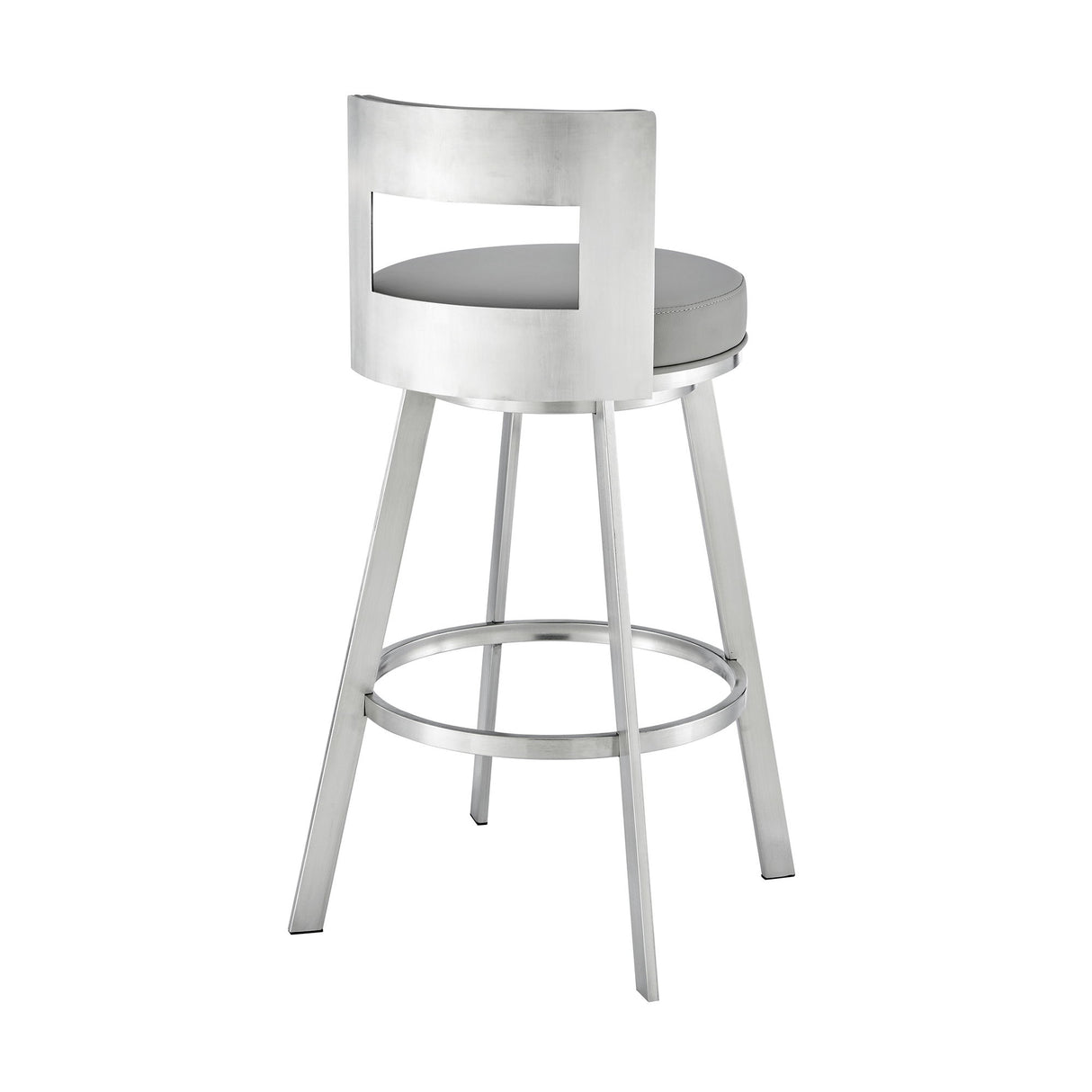 Flynn - Swivel Bar Stool - Brushed Steel
