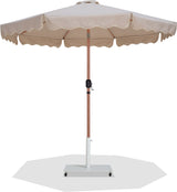 Amalfi - Aluminum Patio Umbrella - White Base / Light Brown Pole