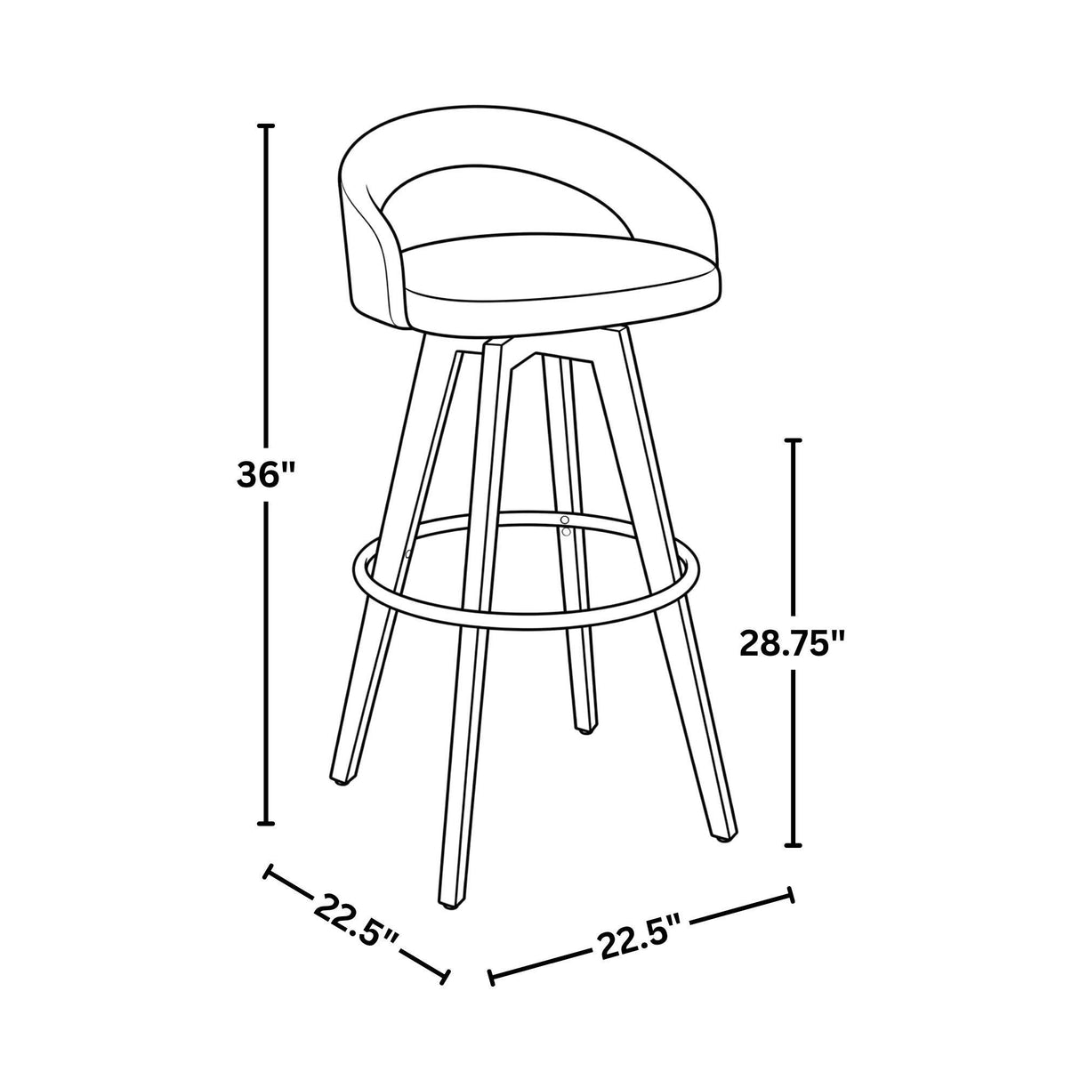 Grotto - Upholstered Fixed-Height Barstool (Set of 2) - Black Wood, Black Velvet, Chrome Metal