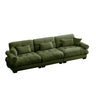 Modern Velvet Sofa With Bolstered Armrests And Pillows