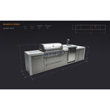 Mont Alpi Deluxe Series 12 Ft Propane Outdoor Kitchen Island w/ Side Burner & Kegerator - MAi805-DKEG