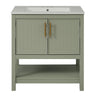 Elegant Bathroom Vanity With Ceramic Sink And Versatile Storage