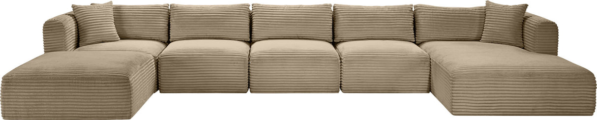 Shaggy - Fabric 6 Piece Modular Sectional With Chaise And Ottoman