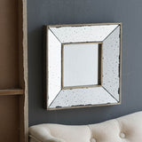 Distressed Accent Mirror, Traditional Style Framed Wall Mirror For Living Room