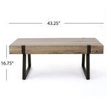 Abitha - Coffee Table With Industrial Powder Coated Metal Legs