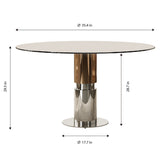 Round Glass Dining Table, Suitable For 2 - 4 People - Brown