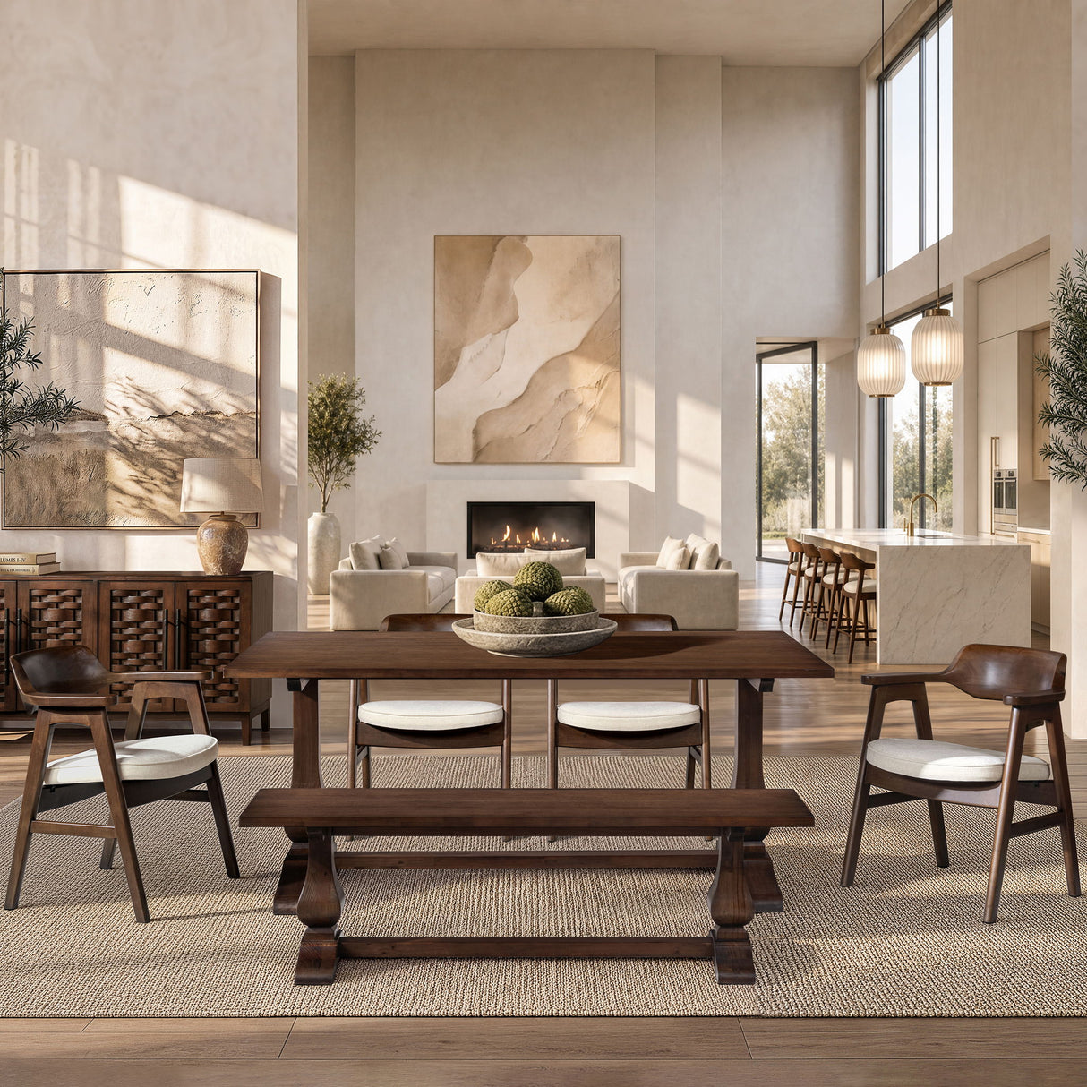 Whitmore - Trestle Dining Table - Dark Brown