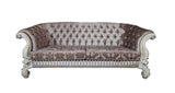 Versailles - Sofa With 7 Pillows - Ivory Fabric & Bone White