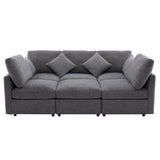 Sectional Sofa Modular U-Shaped With Ottoman & USB Ports