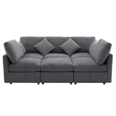 Sectional Sofa Modular U-Shaped With Ottoman & USB Ports