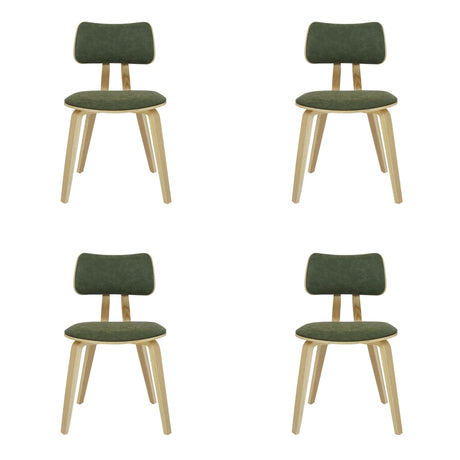 Jaguar - Curved Back Wood Dining Chair With Faux Leather Seat