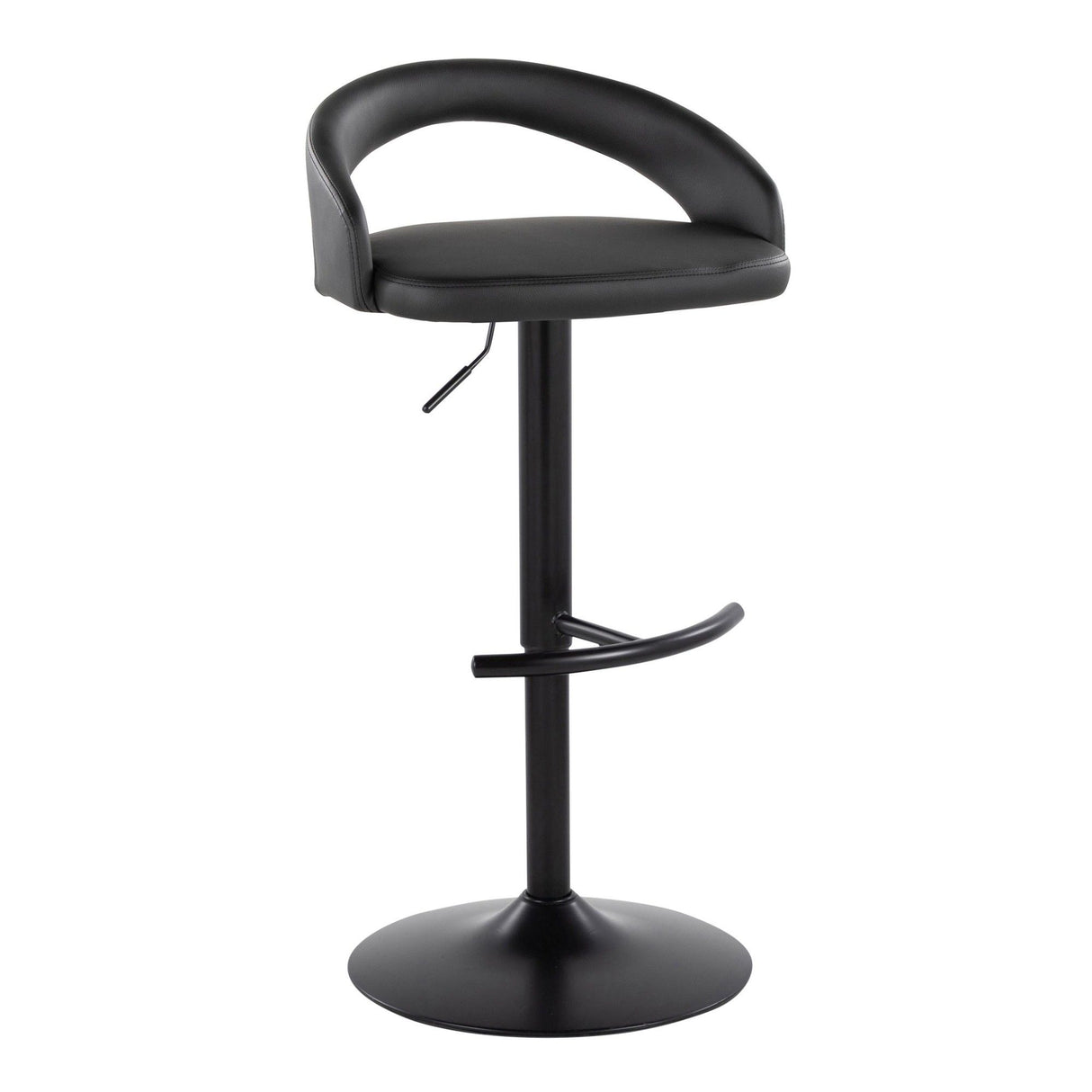 Grotto - Upholstered Adjustable Barstool - Black Metal Base