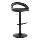 Grotto - Upholstered Adjustable Barstool - Black Metal Base