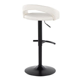 Grotto - Upholstered Adjustable Barstool - Black Metal Base