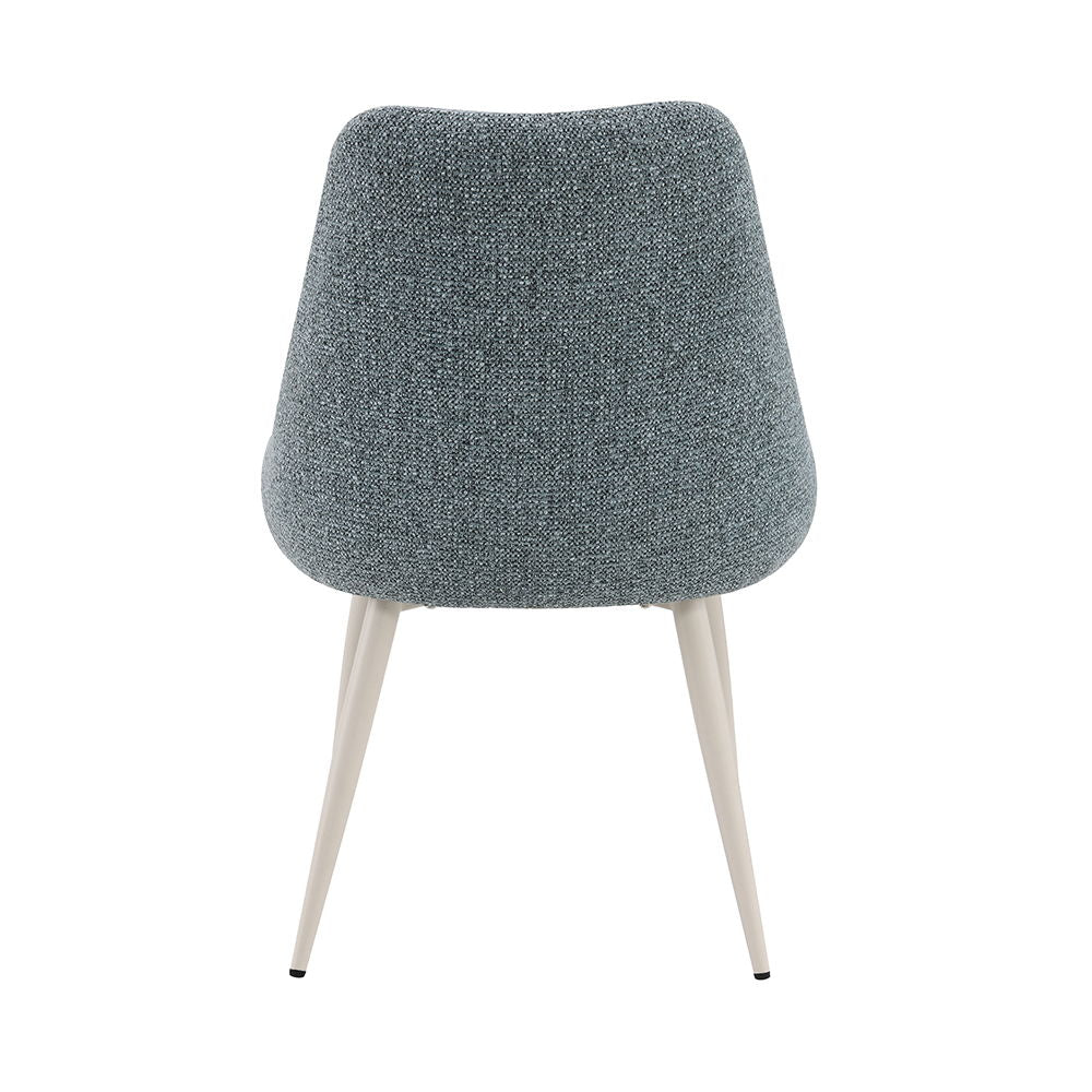 Laela - Side Chair Set of 2) - Light Blue Boucle & White