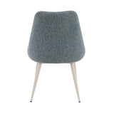 Laela - Side Chair Set of 2) - Light Blue Boucle & White