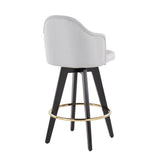 Ahoy - Fixed-Height Counter Stool - Wood Legs And Round Metal Footrest With Fabric Seat (Set of 2)
