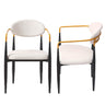Modern Upholstered Dining Chair With Accented Armrests (Set of 2)