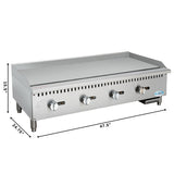 48 in. Natural Gas 4-Burner Griddle with 120,000 BTUs in Stainless-Steel (KM-GG4-48M)