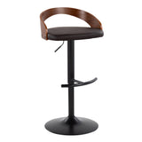 Grotto - Contemporary Adjustable Barstool With Swivel With Rounded T Footrest (Set of 2)