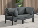 Nizuc - Outdoor Patio 2 Seat Modular Sofa With Gray Frame