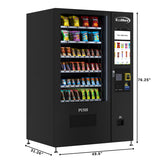 Non-Refrigerated Snack Vending Machine with 60 Slots, Credit Card Reader, Coin and Bill Acceptor, and 22 Inch Touch Screen in Black (KM-VMNT-50-BCR)