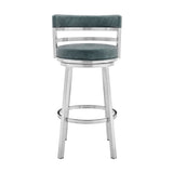 Titana - Swivel Faux Leather And Brushed Stainless Steel Bar Stool