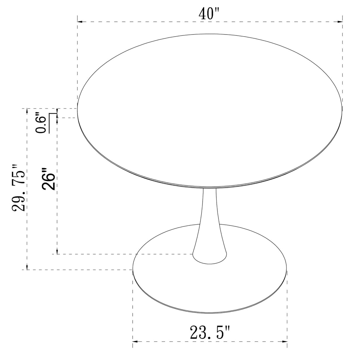 Round Dining Table With Pedestal Base - White