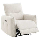 Lalisa - Power Motion Recliner With USB Port - Cream Chenille