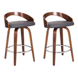 Sonia - 26" Counter Height Swivel Bar Stool - Walnut Wood