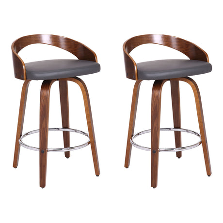Sonia - 26" Counter Height Swivel Bar Stool - Walnut Wood