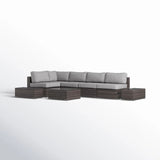 Wicker Sectional Seating Group With Plush Cushions