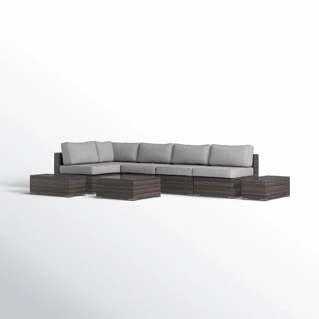 Wicker Sectional Seating Group With Plush Cushions