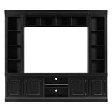 TV Stand With Hutch, Large Entertainment Center With Adjustable Shelves