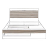 Platform Bed Frame With Trundle, USB Ports And Slat Support, No Box Spring Needed